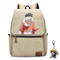 one piece backpack male student junior high school canvas bag simple casual large capacity travel bag