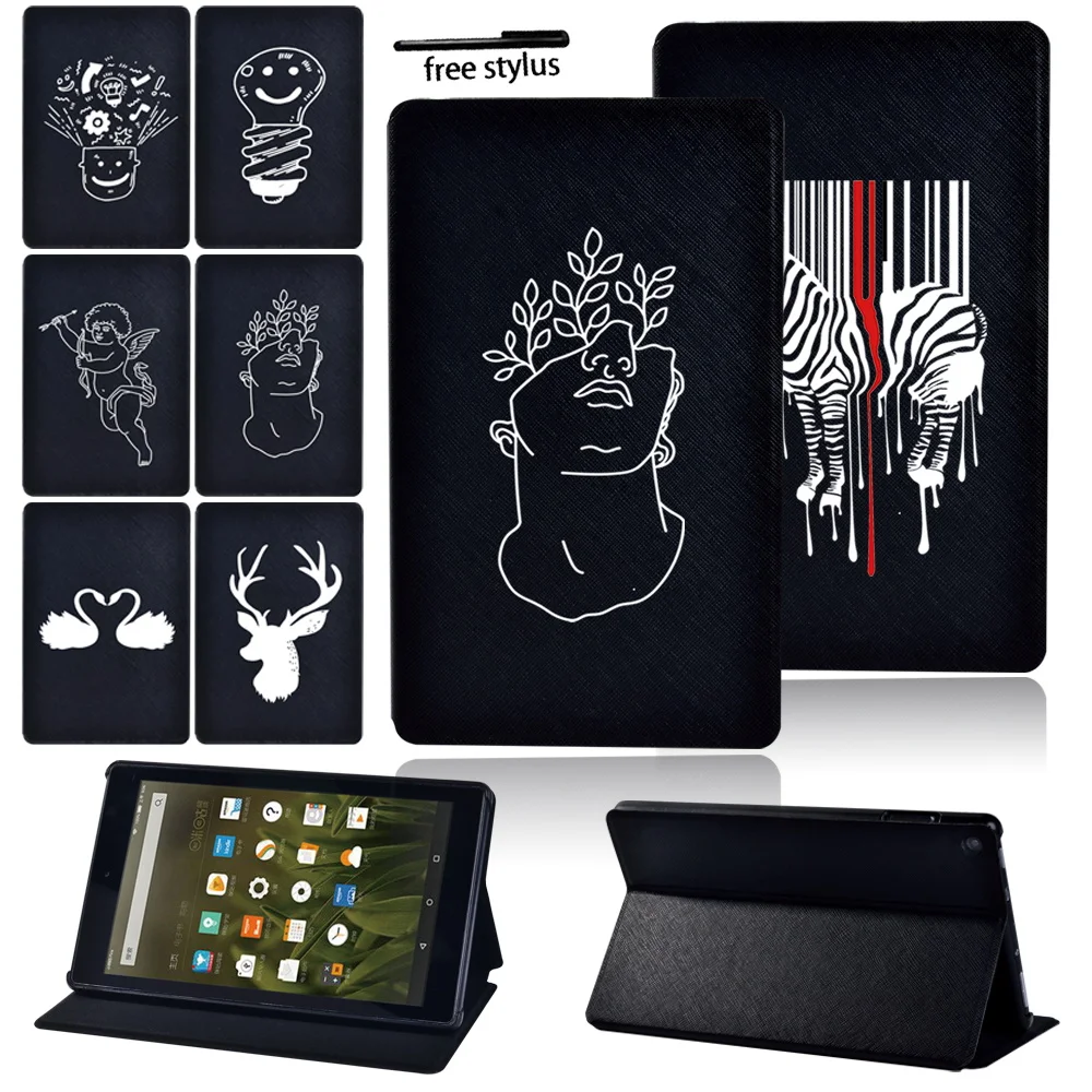 

Tablet Case for Amazon HD 10 plus 11th 2021 Fire HD 8 Plus/Fire 7(5/7/9th Gen) /HD10(5/7/9th Gen) Stand Protective Shell+Stylus