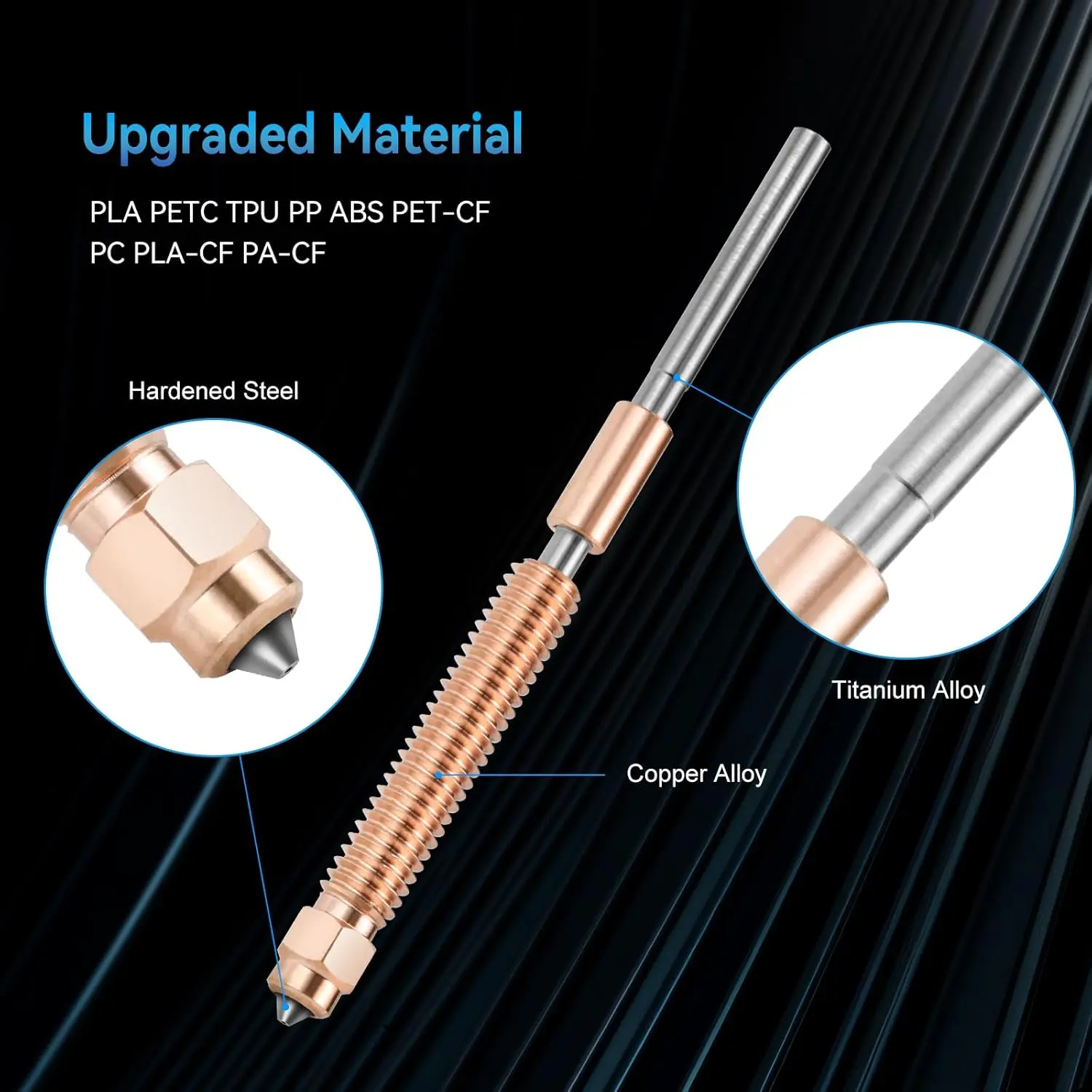 Фото Для Creality Hi Nozzle creality hi Combo 0,2/0,4/0,6/0,8 мм Стальные сопла для Creality Hi Nozzle Print HiC 3d аксессуары для принтеров №3