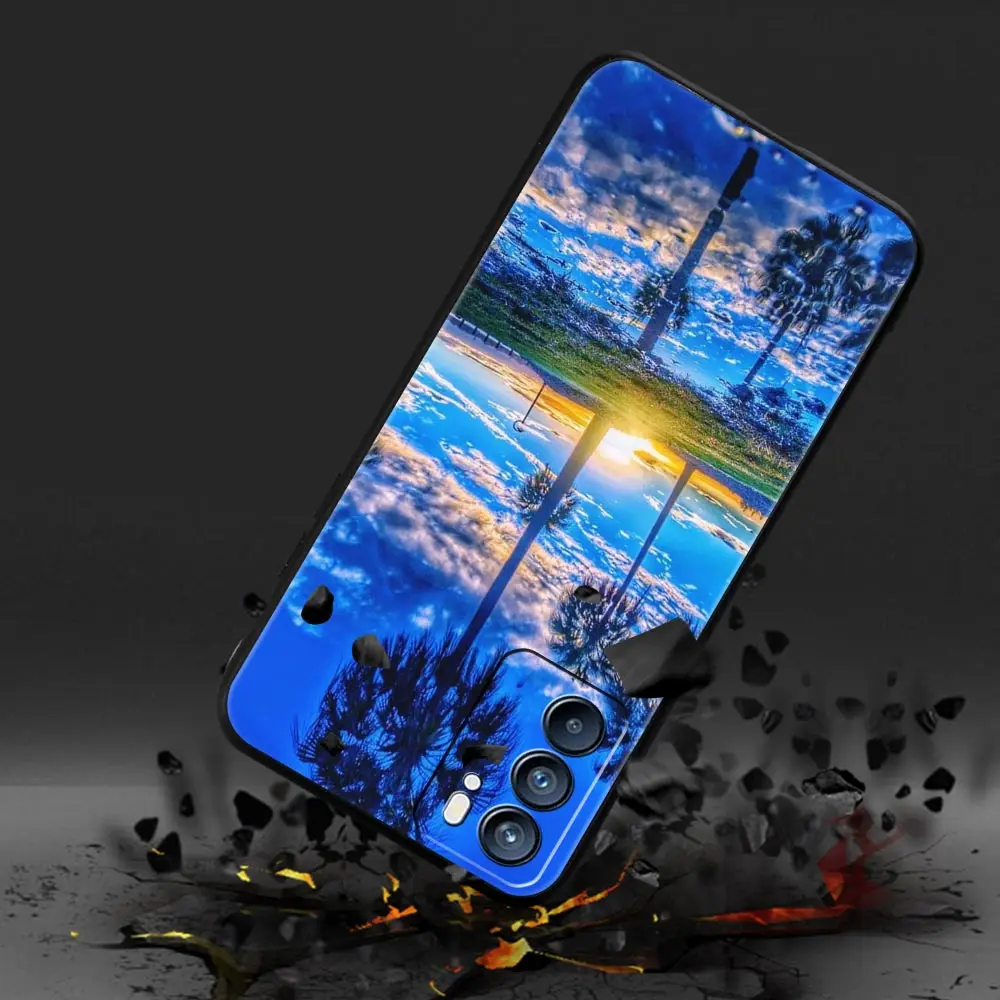 Чехол для телефона Summer Beach Palm Tree Oppo A54 A53 A52 A9 A15 A16 A76 A74 A57 A31 Find X6 Pro X5 Reno8 Reno7 Reno6 5G Cover