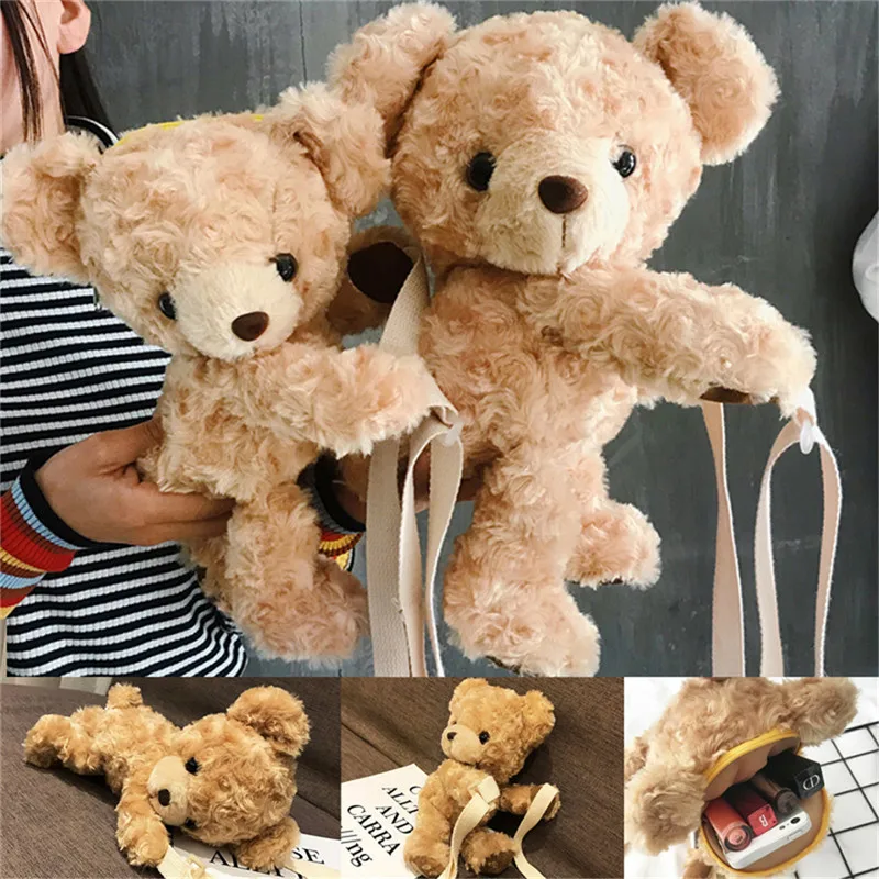 

Kawaii Girls Cute Smile Bear Animal Shoulder Bag Soft Plush Doll Lolita Handbag Coin Purse Keychain