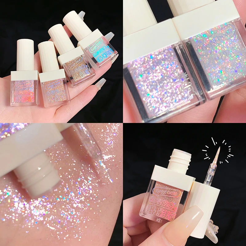 

Crystal Liquid Eye Shadow Mermaid Sequins Small Cube Fine Flash Sequins Exquisite Nature Shiny Lasting Waterproof Eye Makeup