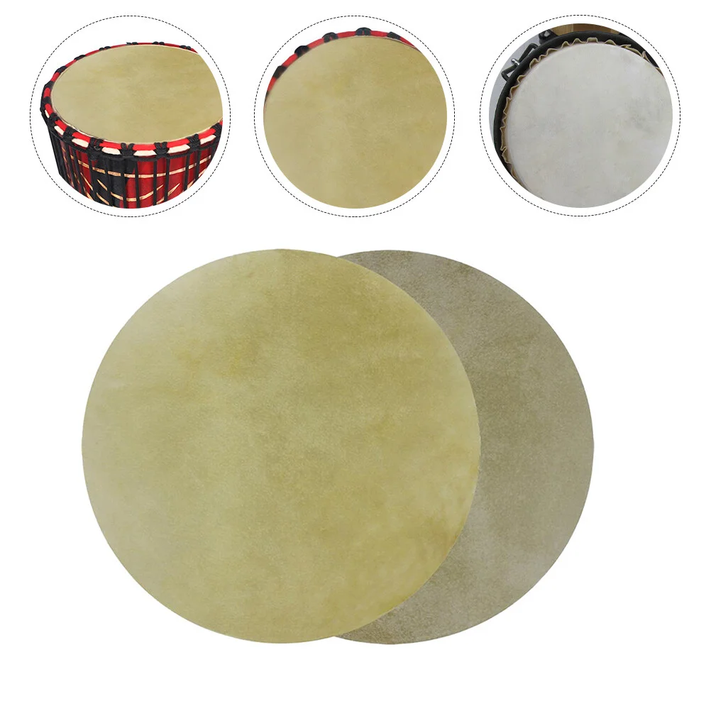

2 Pcs Holster Snare Head Bongo Drum Skins Durable Percussion Parts Replacement Heads Natural Pure Goat