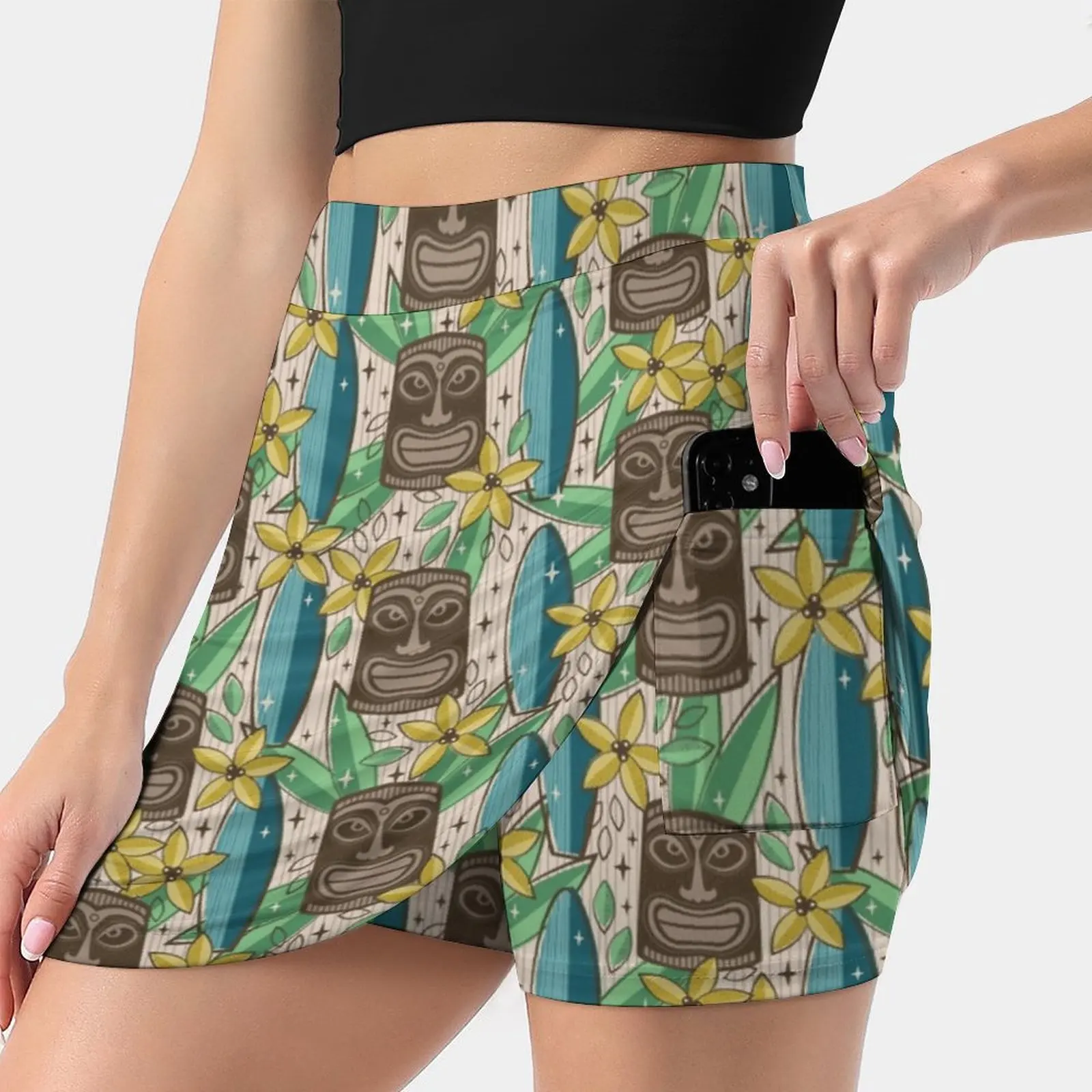 Tiki Garden S-4Xl теннисные юбки для гольфа фитнеса атлетических шорт юбка с карманом