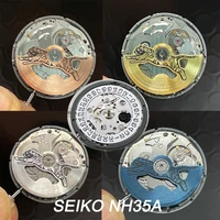 original new japan seiko nh35a watch automatic movement modify gold blue silver rotors steel replacement parts for wristwatch