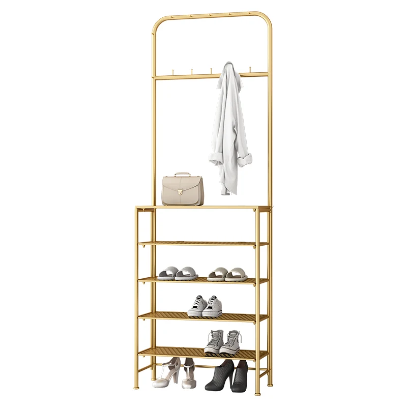 

Simple Hallway Shoes Storage Rack Light Luxury Modern Household Floor-To-Ceiling Coat Hat Shoes Hunger Multi-Layer Storage Rack