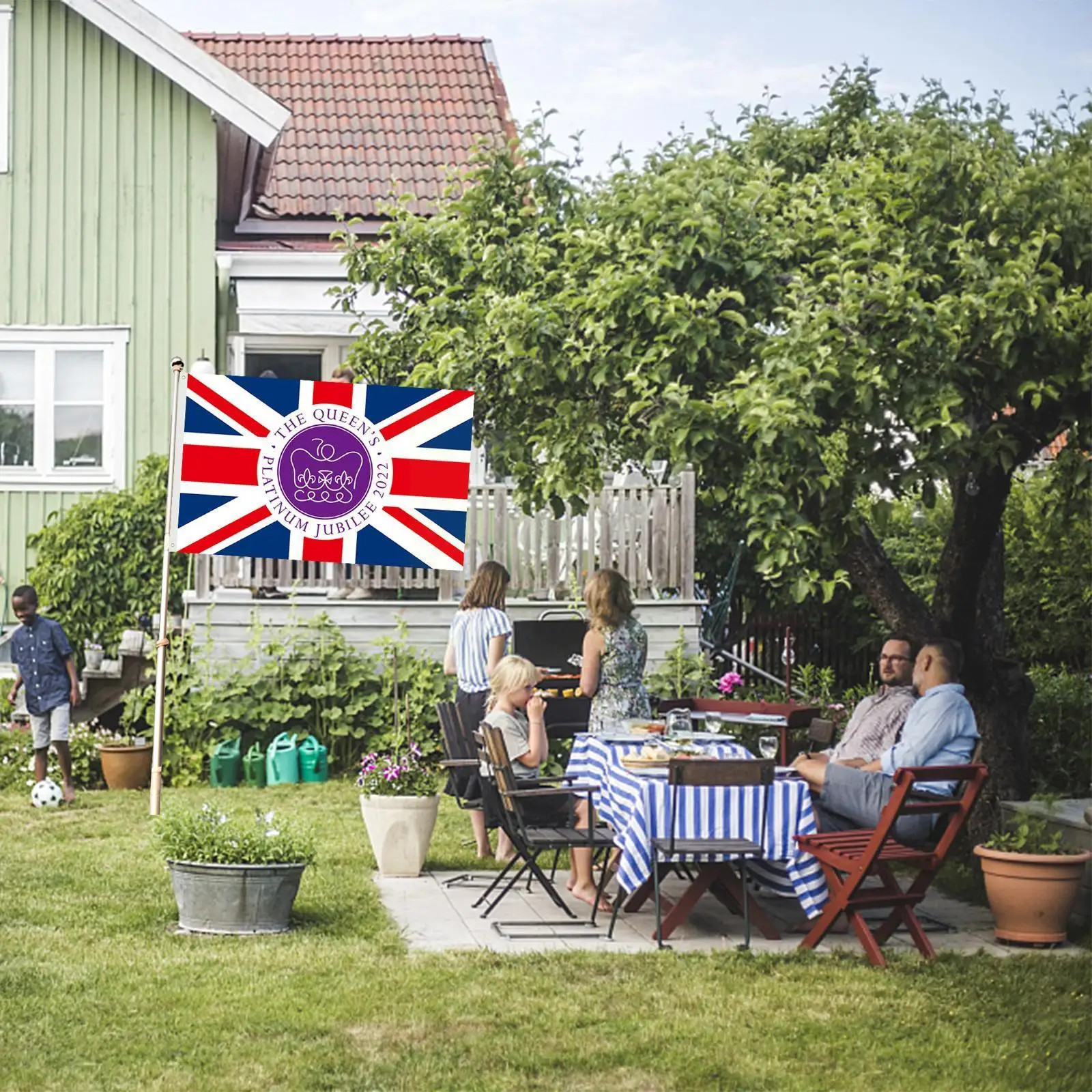 

Флаг королевы платина, юбилей 70, флаг Джека Союза 2022 для королевы Елизаветы Ii 70-летия D2w7