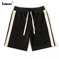 ladiguard plus size men patchwork shorts 2022 summer new sexy drawstring shorts male casual stand pocket beach half pants homme