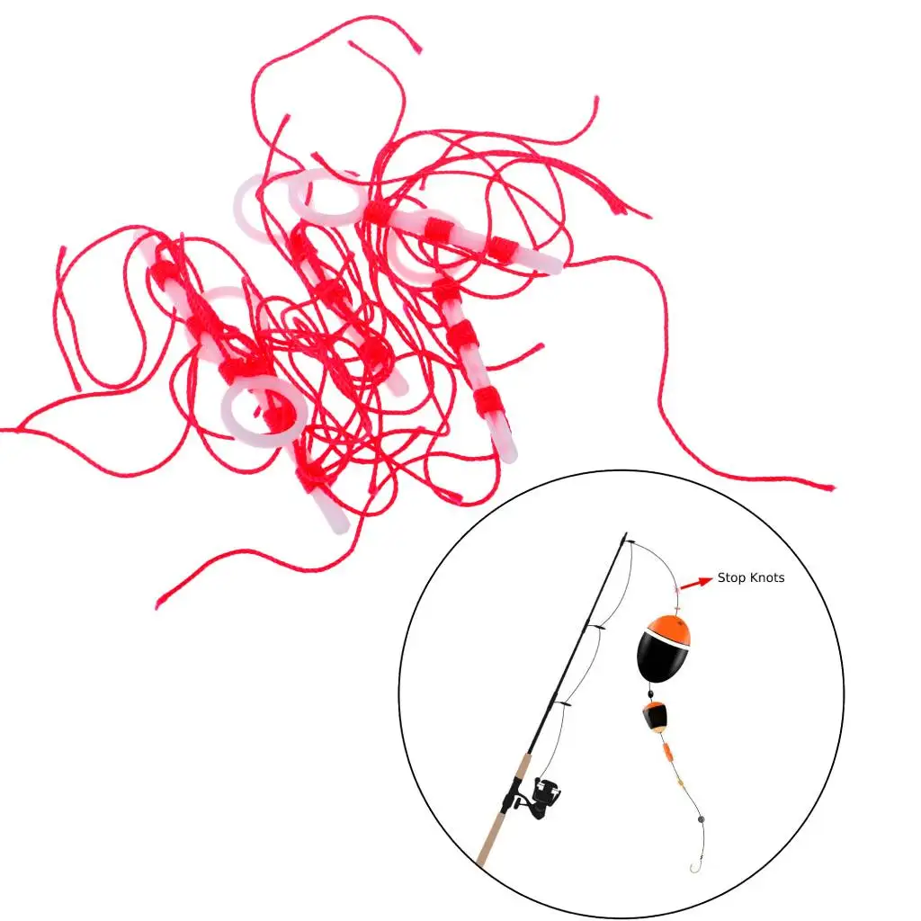 

10 Pieces Bobber Looper Stop Knots Cord String Rope Fishing Float Accessories Tool for Rock Fishing