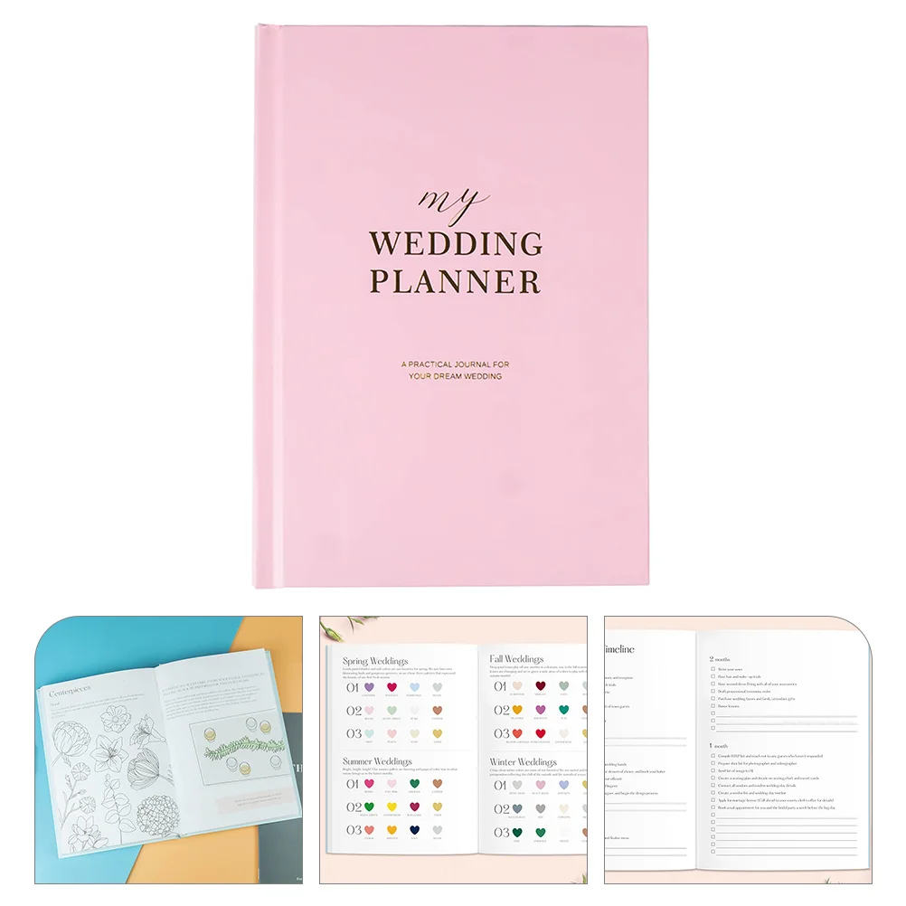 

Wedding Book Gift Portable Planner Bridal Shower Binder Romantic Paper Engagement Bride A5