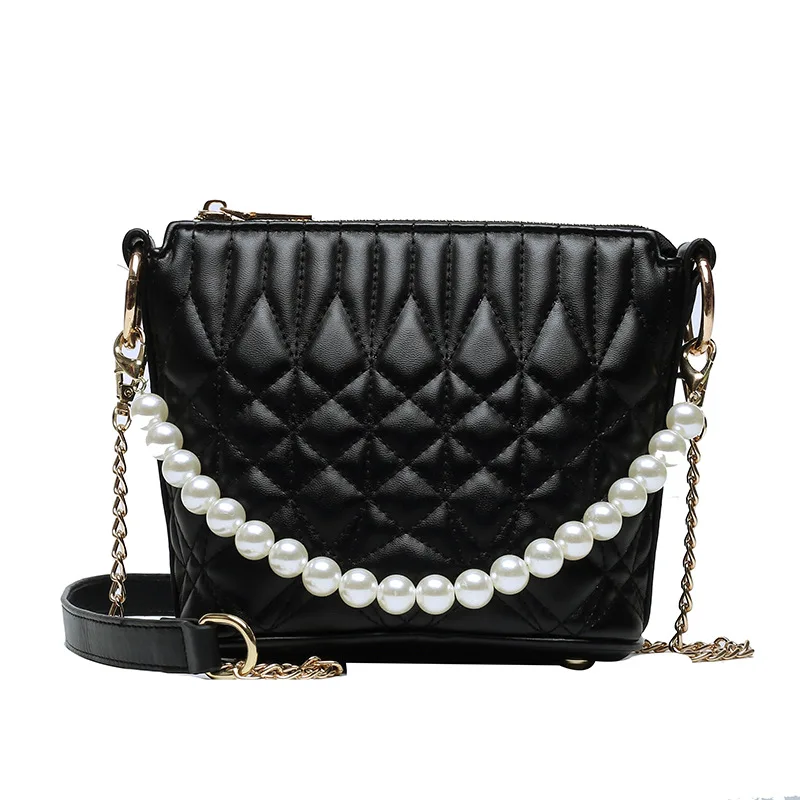 

2020 New Fashion Crossbody Bags For Women High Quality Diamond Shoulder Bags Designer Pearl String Ladies Hand Bags Design Totes