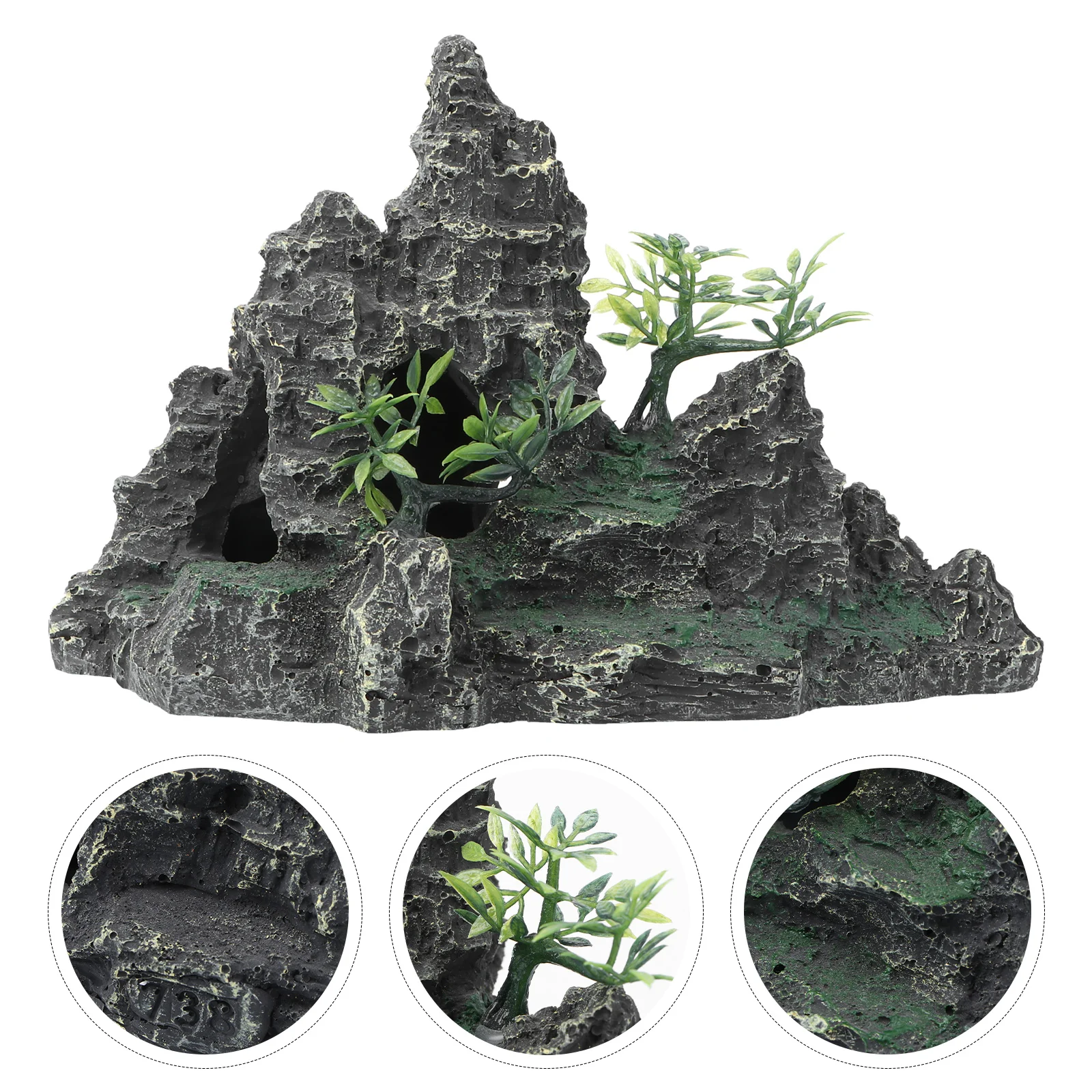 

1pc Artificial Rockery Aquarium Ornament Resin Lifelike Resin Fish Tank Decor