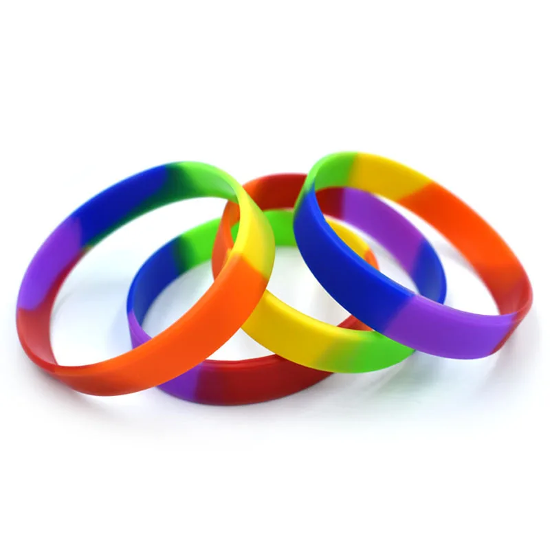 

20 Pieces Rainbow Silicon Bracelet LGBT Pride Boy Girl Symbol Gay Lover Friendship Bracelets For Women Man Wristband Jewelry