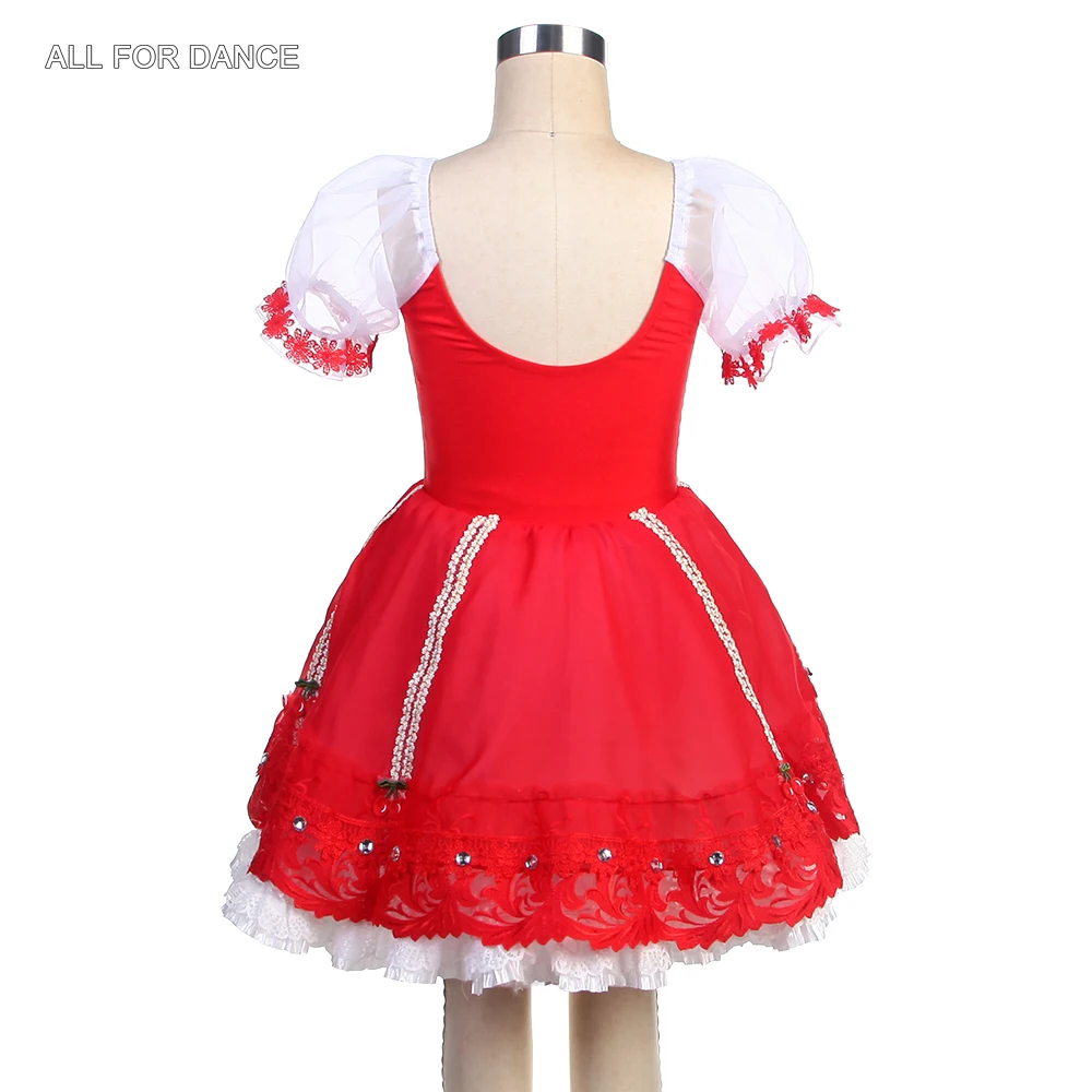 24037 Новые балетные костюмы с короткими рукавами красные танцевальные из