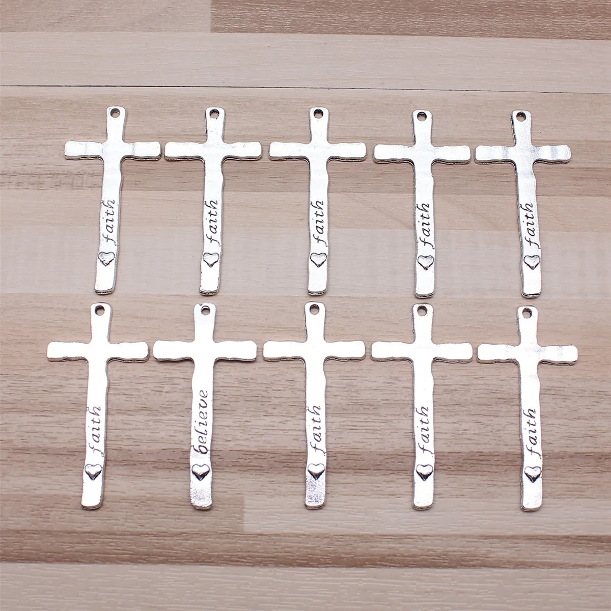 IFOCUS 10 шт./лот Faith Believe крест подвески для самостоятельного изготовления ювелирных