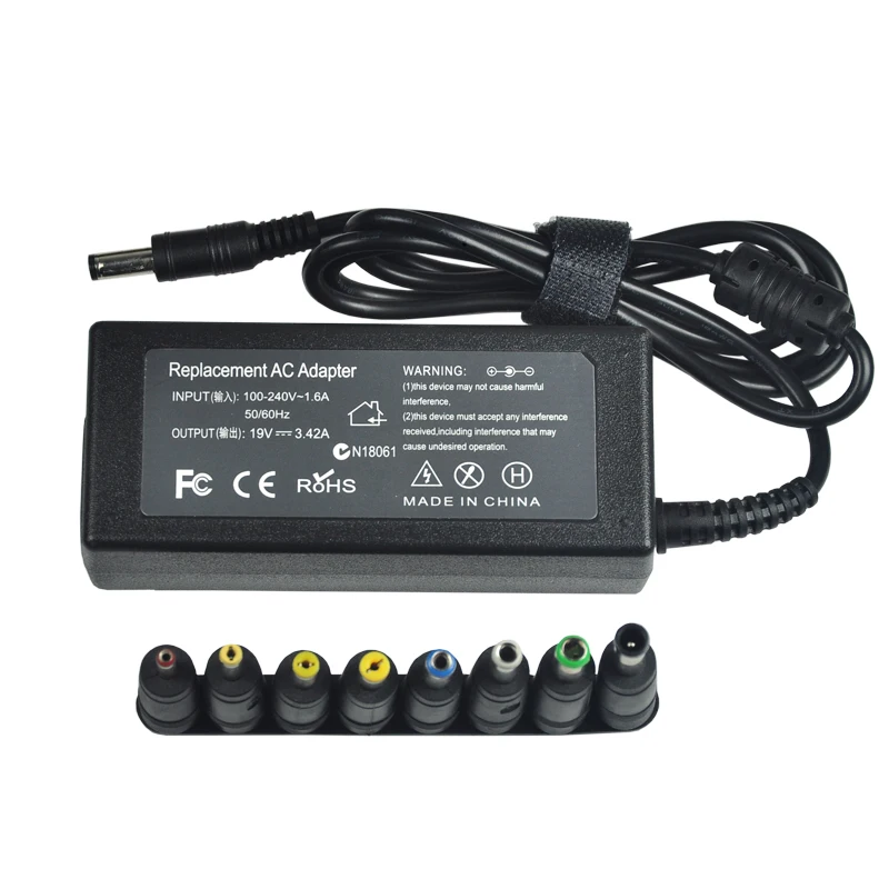 Универсальное зарядное устройство для ноутбука 19 в 3 42 А 65 Вт