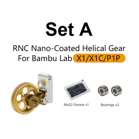 Шестерня экструдера Trianglelab для Bambu Lab P1P P1S X1C A1 A1 MINI Gear RNC из закаленной стали с нано покрытием, комплект винтовых шестерен, 3D-принтер
