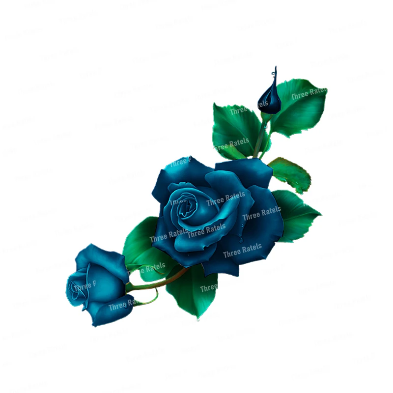QCF201 Exquisite Blue Rose Room Art Decoration Wall Sticker Musical Instrument Gift Decal | Stickers
