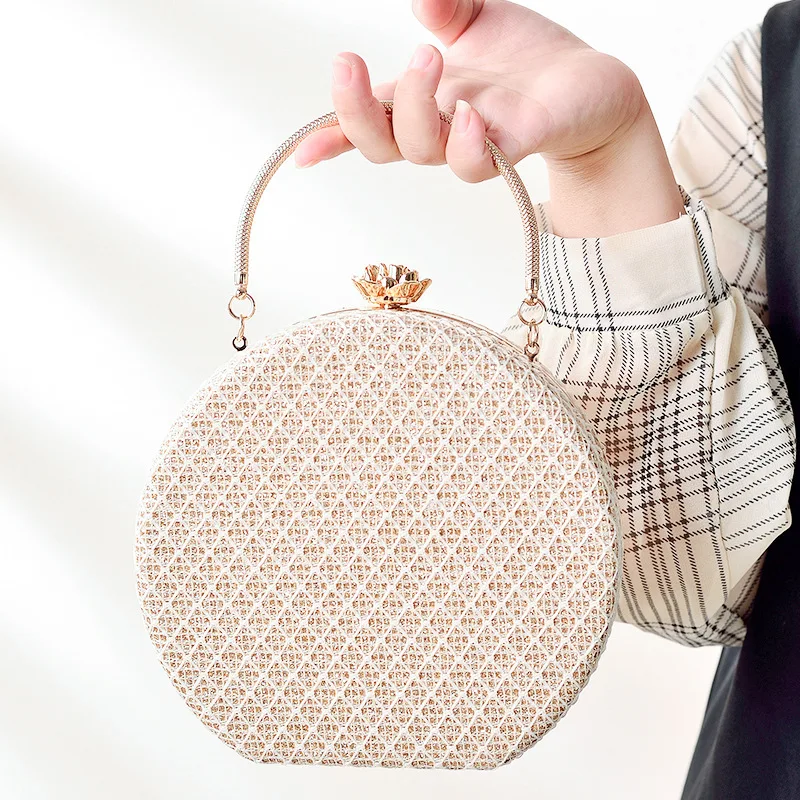 

Women's New 2022 Popular Party Evening Bag Fashion Chain Bag Satchel Personality Small Round Bag Acrylic Banquet Bag