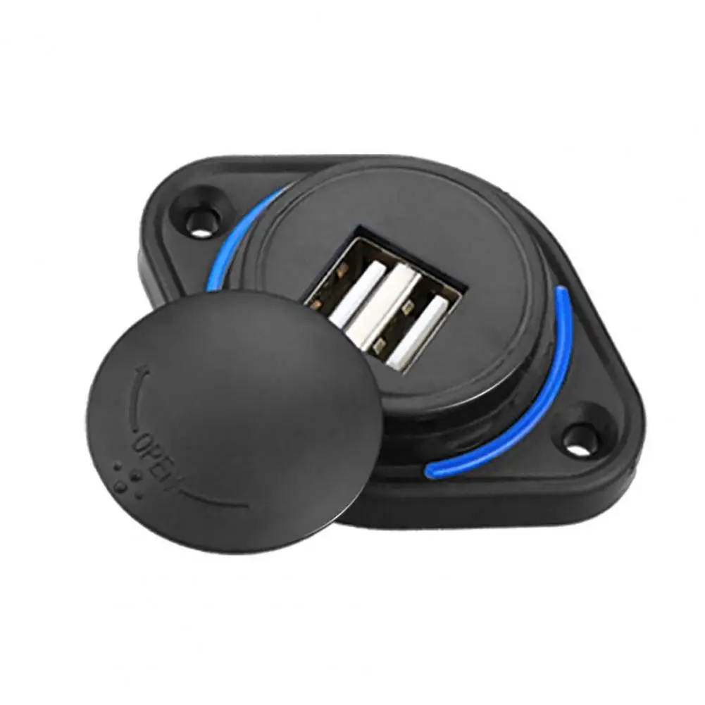 

3.1A 12-24V 18W Slide Lid Phone Car Bus Boat Dual USB Port Charger Power Socket Outlet Car Battery Charging Units