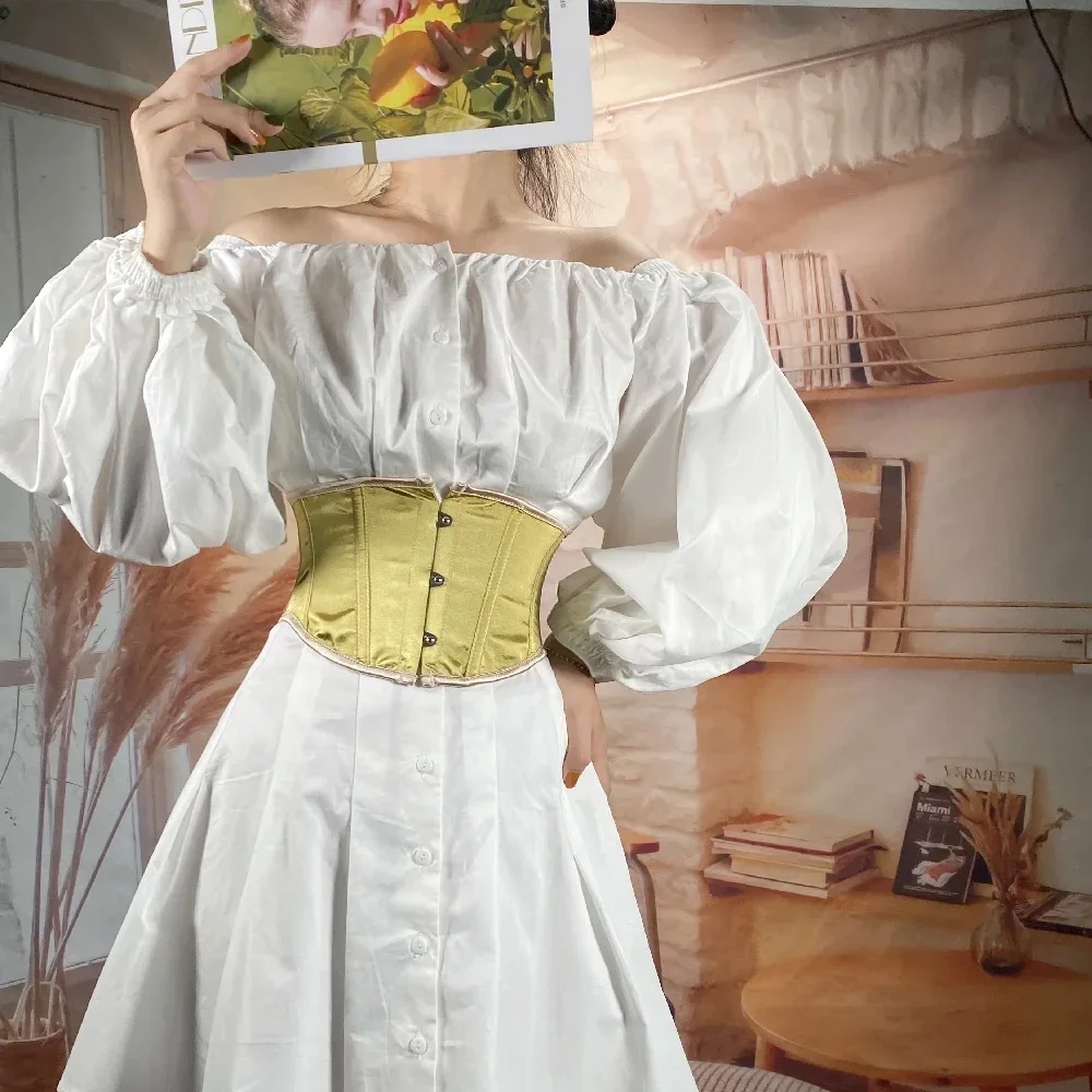 Женский атласный корсет под грудь с коротким торсом