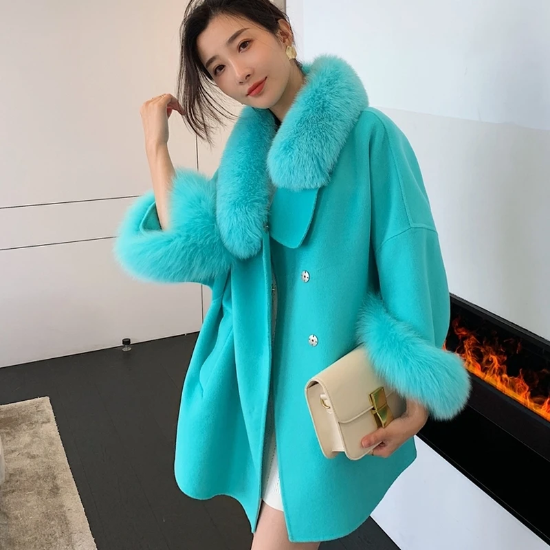 Luxury Natural Fox Fur Fur Coats Ladies Winter Warm Temperament Jackets Fashion Glamorous Elegant Fur Jacket For Women New