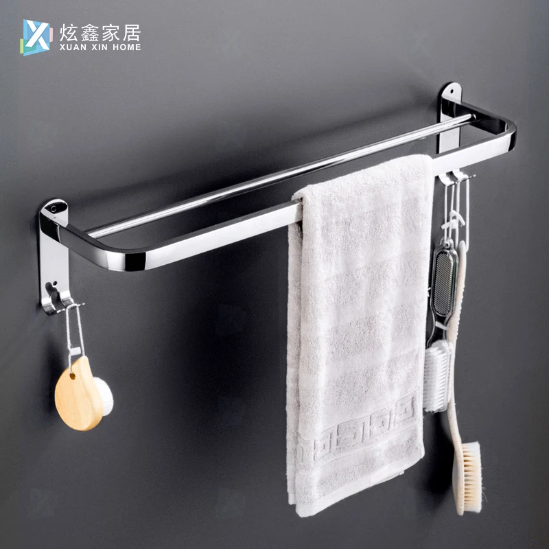 bathroom towel rack stainless steel toilet holder wall mounted shower room hanger bath single double rod with hook accessories free global shipping