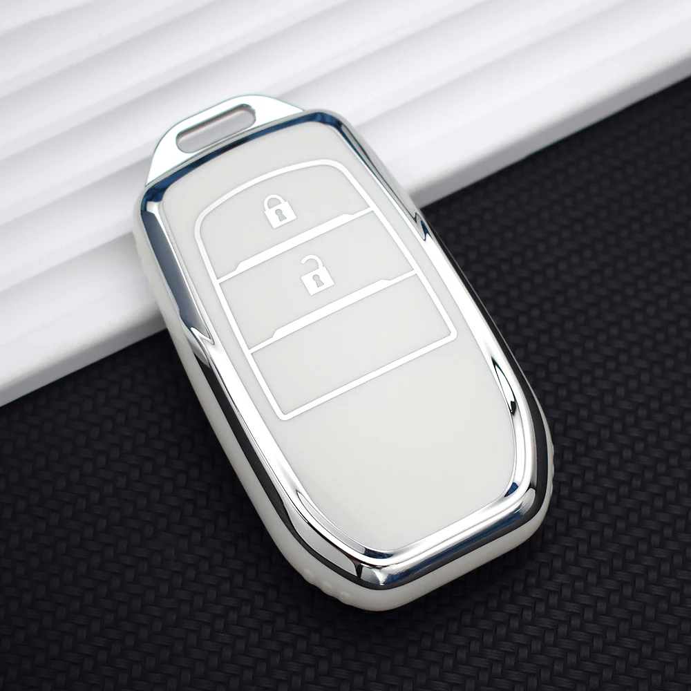 Мягкий чехол для автомобильного ключа из ТПУ с 2 кнопками для Toyota hilinnovux A Rav4 Fortuner Yaris 2021, защитный чехол для ключа, аксессуары для брелока