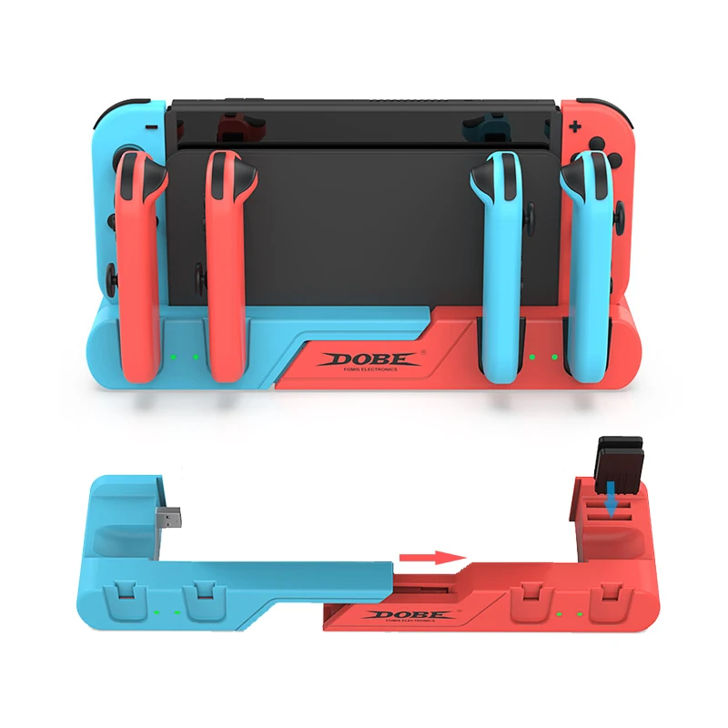 

For Switch /OLED 4 In 1 JoyCon Charging Dock Holder Stand Joy Con Handle Charger Base For Nintendo NS Joy-Con Controller