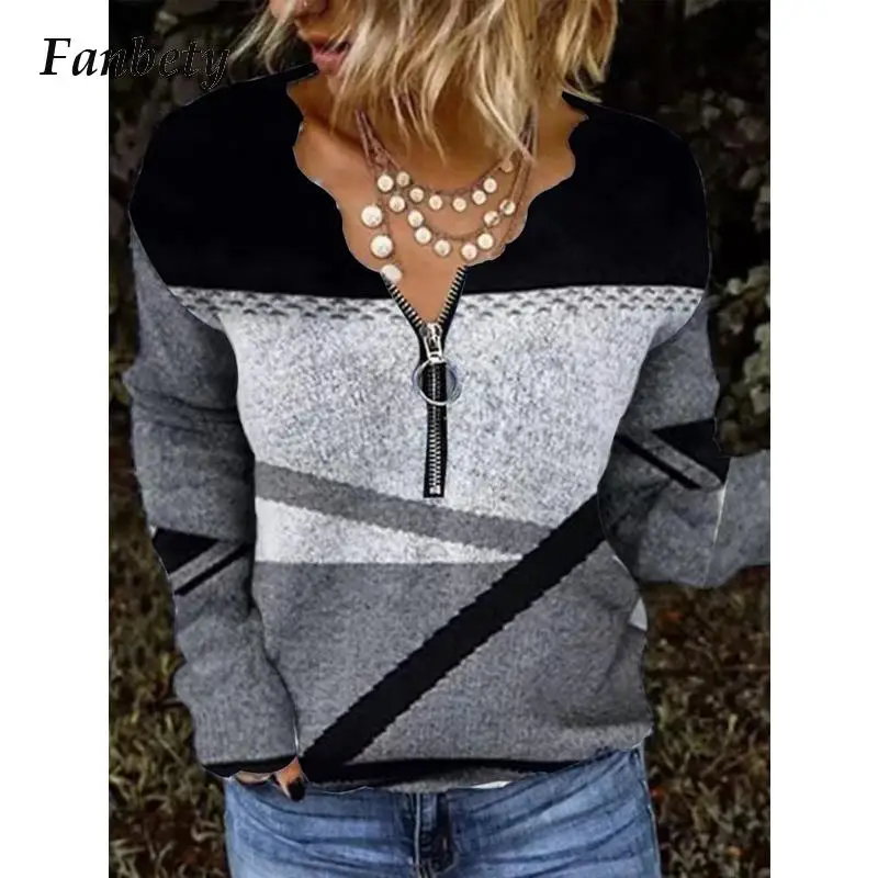 

Женская свободная рубашка с V-образным вырезом и длинным рукавом, в стиле пэчворк, Повседневная Блузка в стиле ретро на весну и осень, Топ 2023, ...