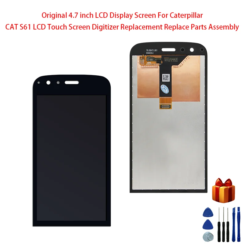 Оригинальный ЖК-экран 4,7 дюйма для Caterpillar CAT S41 S61, ЖК-дисплей с сенсорным экраном и дигитайзером, сменные детали в сборе