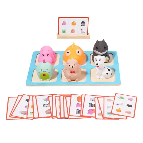 Настольная игра с животными для малышей, развивающие игрушки из ПВХ для обучения пространственным принципам для малышей, обучающие игрушки для дома, лучший подарок
