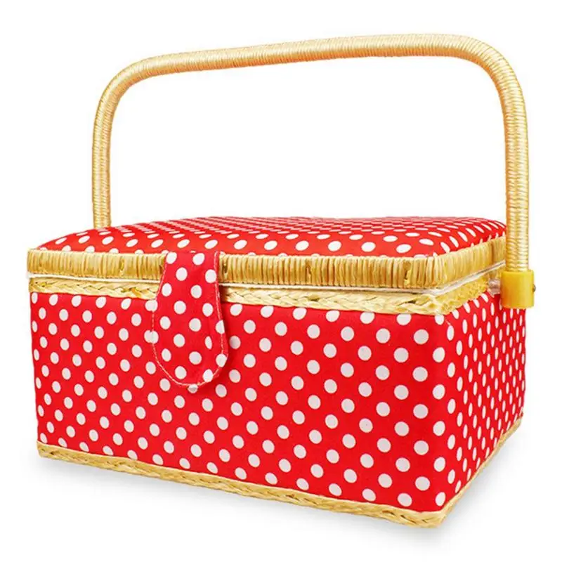 

Sewing Kit Box Sewing Kit Accessories Holder Storage Basket Polyester Fabric Large Enough Capacity With Thread Scissors Notions