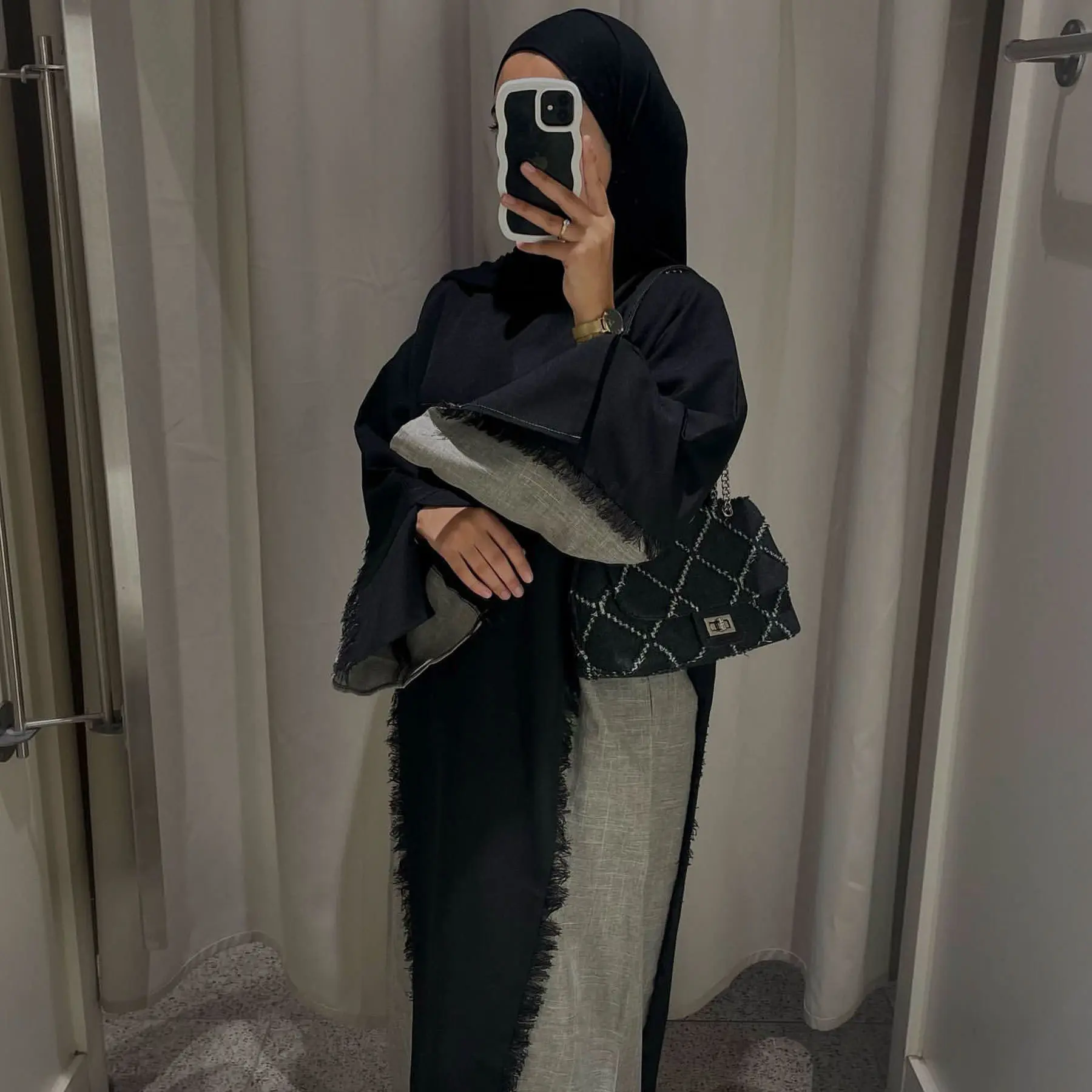 Кимоно с кисточками кардиган женское мусульманское платье макси Рамадан Дубай