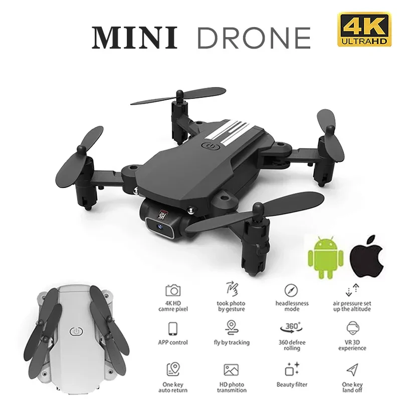

New RC Drone with 4K HD Camera UAV Quadcopter WiFi FPV Aerial Photography Helicopter Foldable LED Light Quality Child Toy Gift