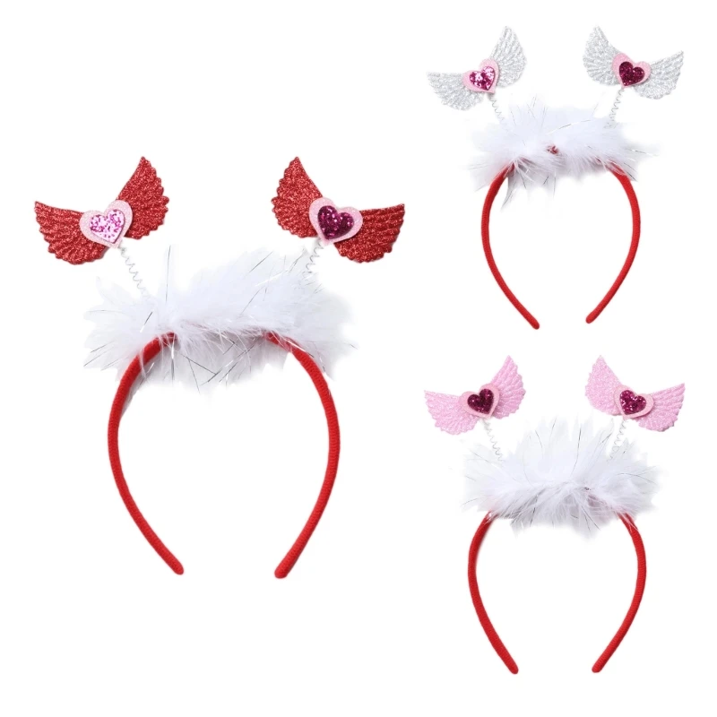 

2023 New Heart Headband Valentines Day Headwear Red Heart Hair Hoop Hair Accessories Party Favor Photo Props for Women Girls