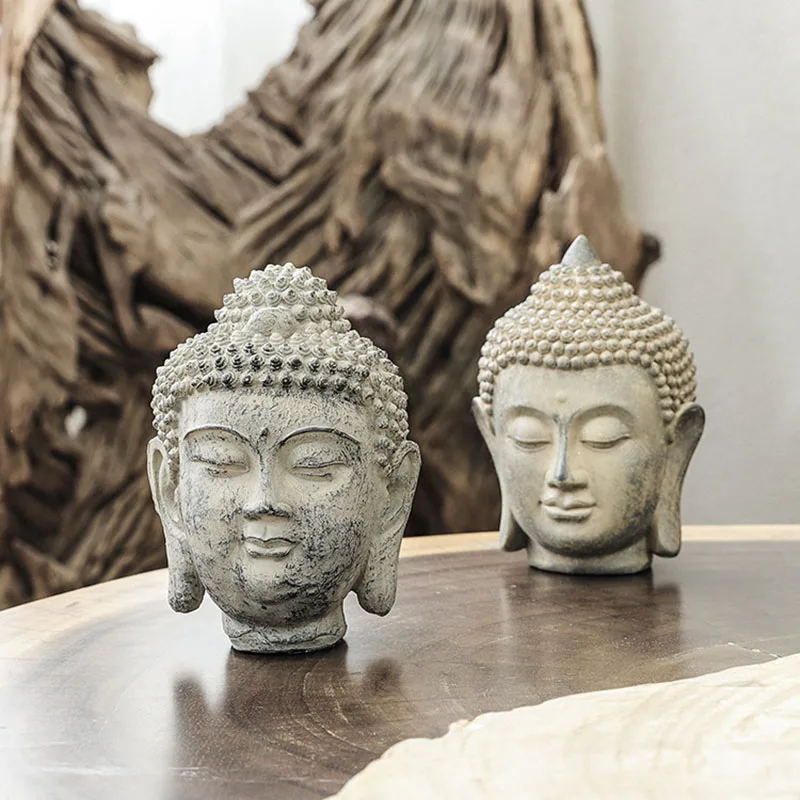 

Chinese-style Zen Buddha statue Buddha head living room shop decoration belief decoration resin crafts porch home light luxury