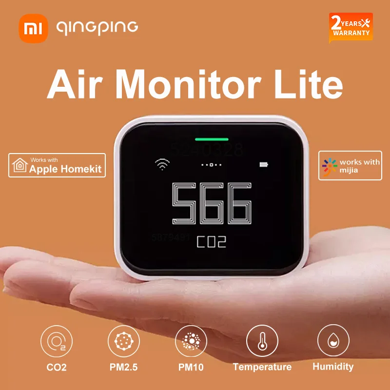 Датчик воздуха Qingping Lite Retina детектор с сенсорным экраном CO2 PM2.5 PM10 монитор
