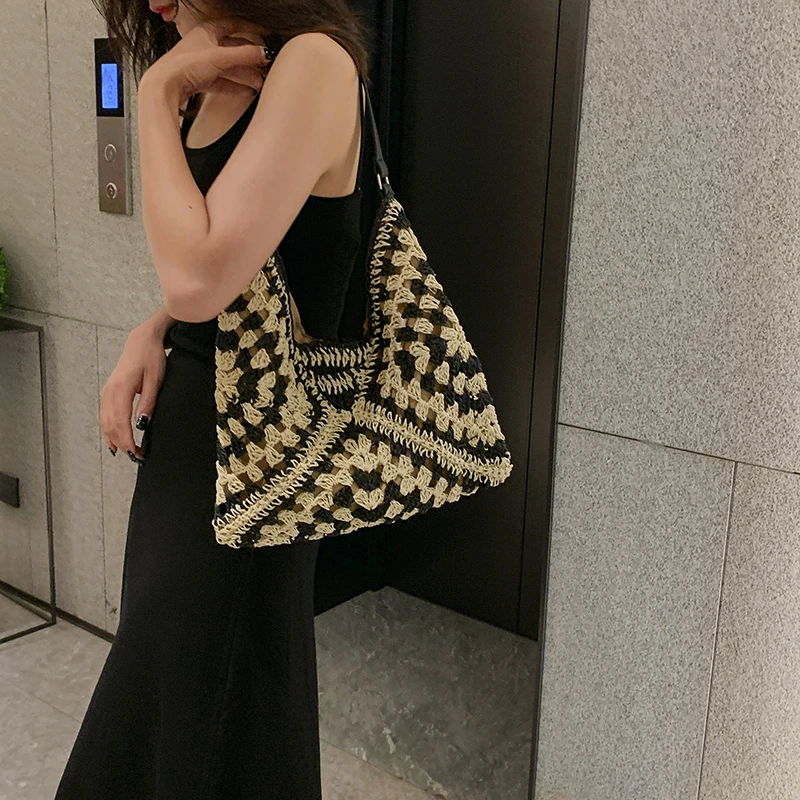 

Summer Women Weave Straw Tote Bag 2023 New In Travel Big Beach Bags Handmade Lady High-capacity Handbag