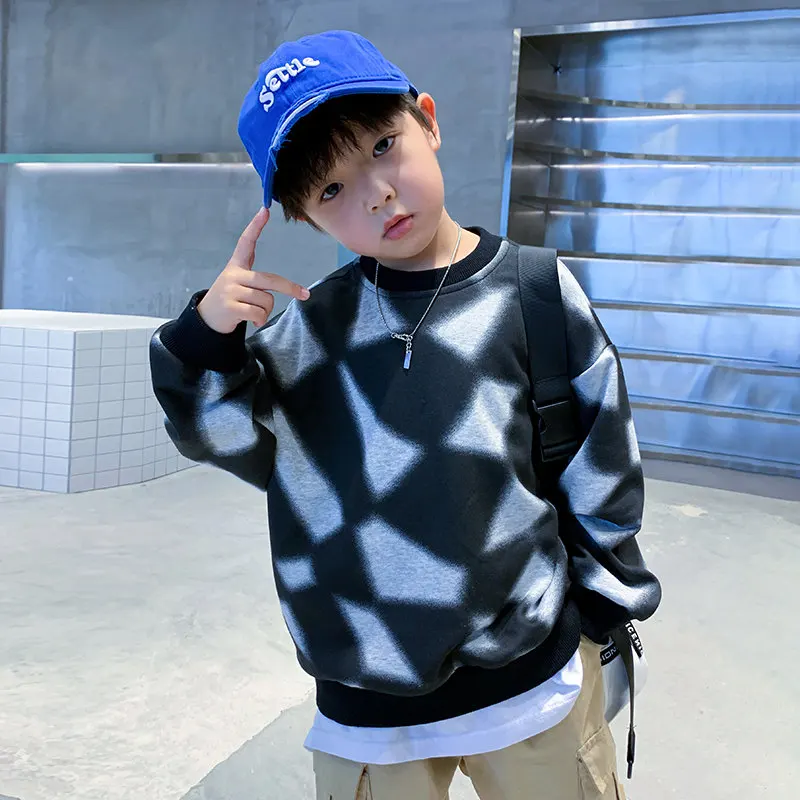 

2022 New Arrival Autumn Big Boys Sweatshirts Cotton Leisure Korean Children's Clothes Kids Long Sleeve Pullover Top High Quality