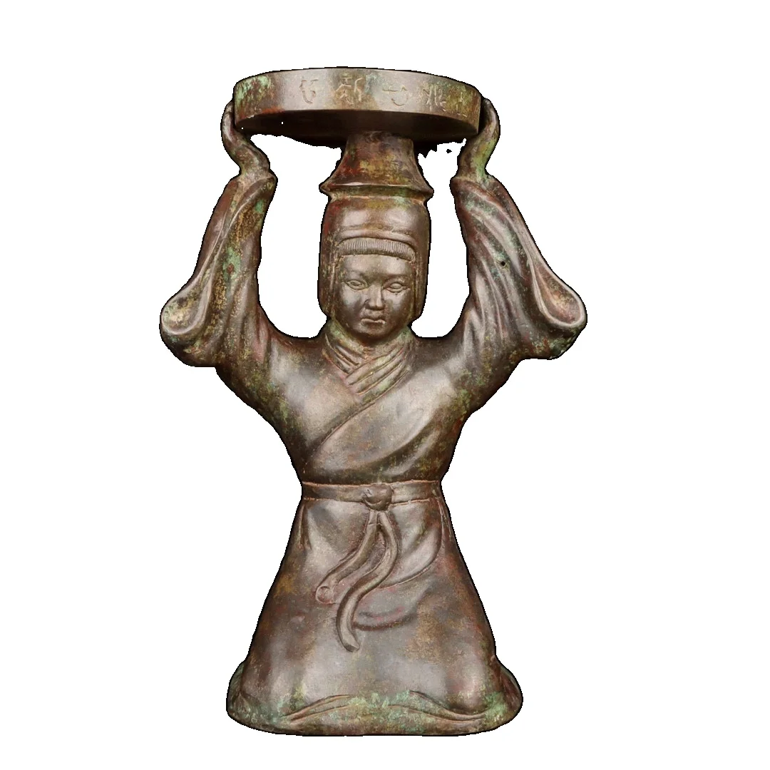 

LAOJUNLU Han Dynasty Bronze Kneeling Lamp 33Cm High Chinese Traditional Style Antiques Fine Art Gifts Crafts