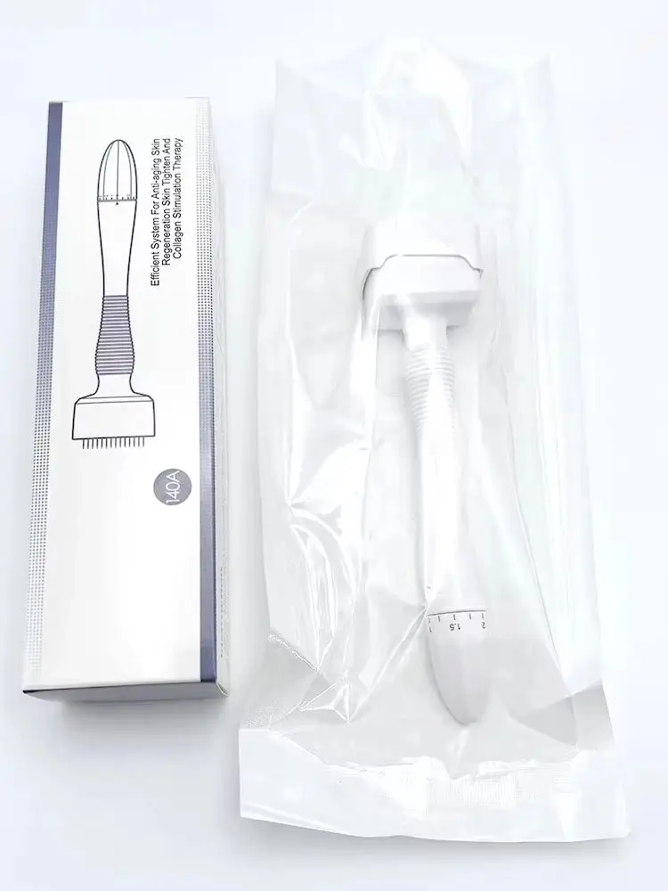 Фото 140A Derma Stamp Microneedling Роликовый массажер для лица Регулируемая титановая длина иглы Уход за кожей Уход за бородой Волосы на коже головы №4