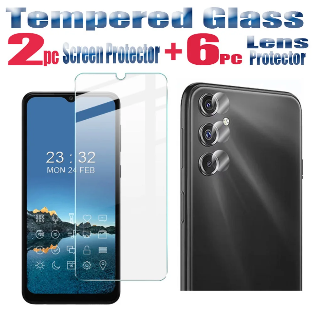 

2+6PC Tempered Glass for Samsung Galaxy F34 M34 Screen Protector Separated Lens Cover Anti Scratch Super Clear HD Film