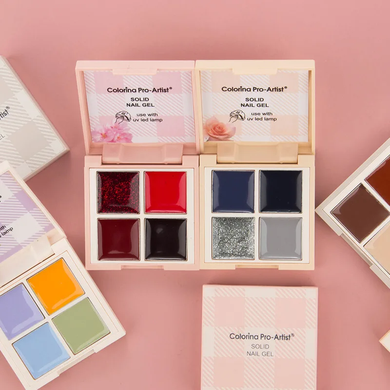 Однотонная палитра гель для ногтей в японском стиле 4 цвета однотонный резервуар