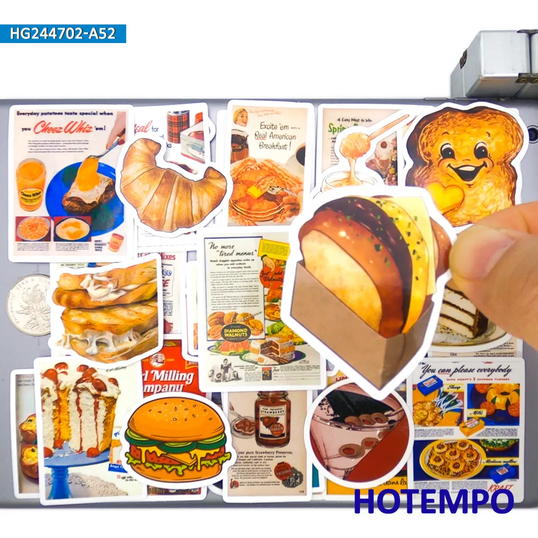 20/30/50 шт Вкусные наклейки с едой Десерт Торт Хлеб Варенье Винтажные плакаты арт