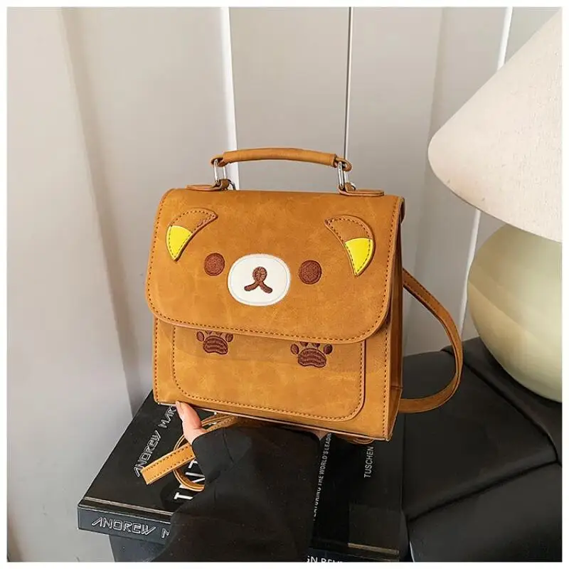 Фото Рюкзак Rilakkuma из искусственной кожи 21 см, двухслойный, для книг, большой вместимости, для путешествий, награда для студентов, подарок другу на праздник №2