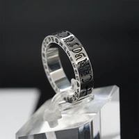 vintage men ring engraved stainless steel cross band style biker ring silver punk hiphop korean jewelry boy friend gift
