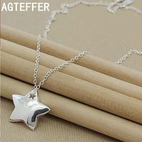 agteffer genuine 925 sterling silver star pendant necklace 18 inches chain fashion jewelry necklace for women hot sale