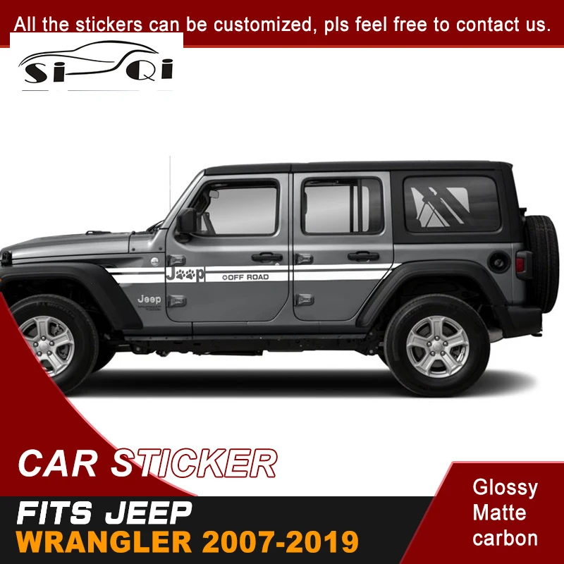

Автомобильная наклейка, подходит для Jeep Wrangler Unlimited 2007-2019, Кошачий коготь, боковой кузов, полоса, графические виниловые автомобильные аксессу...