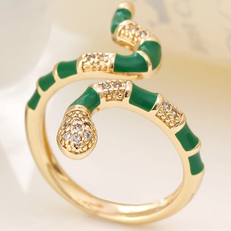 

Женское кольцо в виде змеи ZOSHI, регулируемое Золотое кольцо со стереоскопическим эффектом